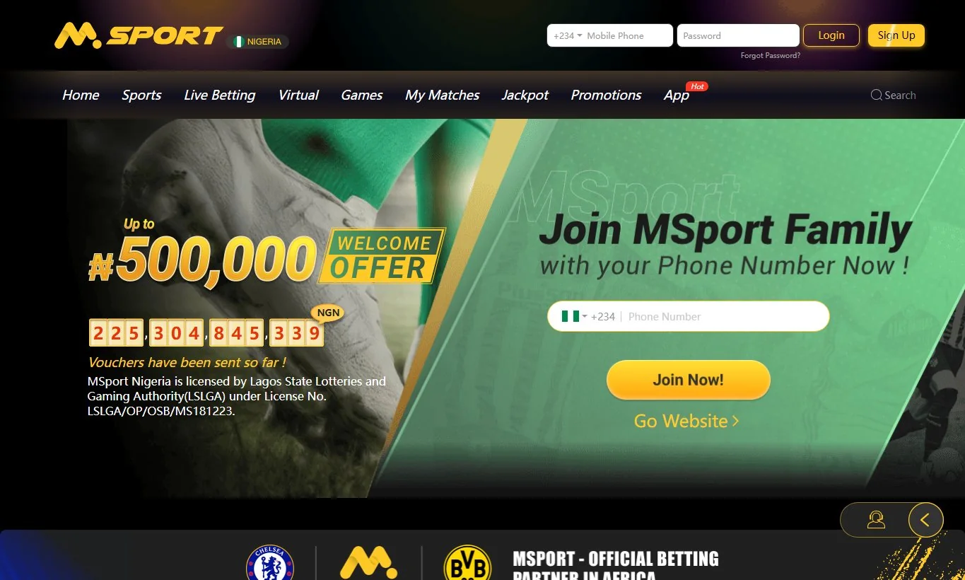 Official MSport Nigeria public interface